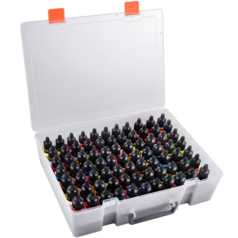 [Australia] - Extra Large Alcohol Ink Storage Organizer Case for 77 Bottles of 0.5 Ounce Alcohol Inks Sets, Paint Container Holder for Stickles Glitter Glue, Glossy Accents or Reinkers (Box Only) 77Slots 