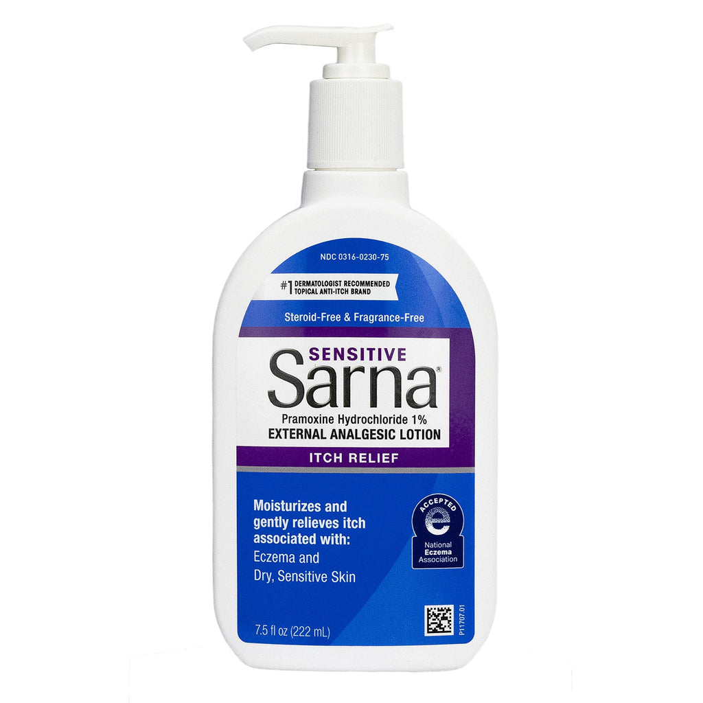 [Australia] - Sarna Sensitive Steroid-Free Anti-Itch Lotion for Dry Irritated Skin, Fragrance free - 7.5 Fl Oz 