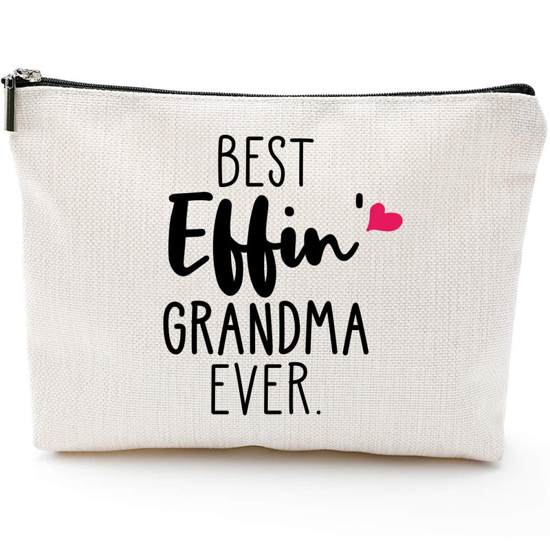 [Australia] - Best Effin' Grandma Ever-Gifts for Grandma,Grandma Birthday Gifts,Grandma gifts from Grandchildren,Grandma's Makeup Bag 