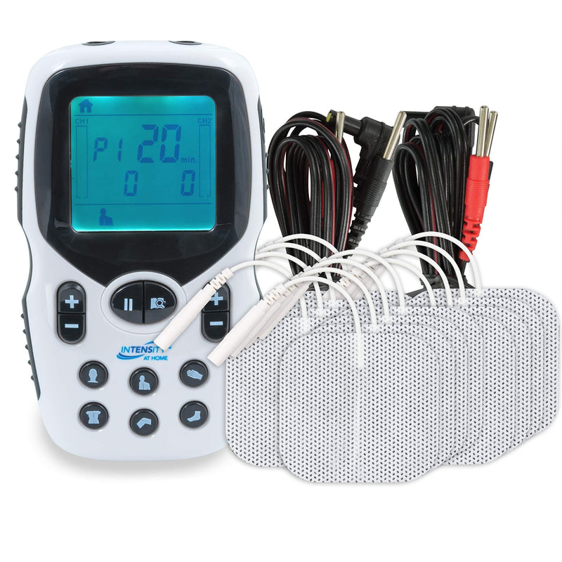 [Australia] - Intensity at Home TENS Unit Muscle Stimulator Bundle Pack - Includes Specific Settings for Back Pain, Neck Pain, Body Pain - Electric Massager for Muscles - 12 TENS Pads 