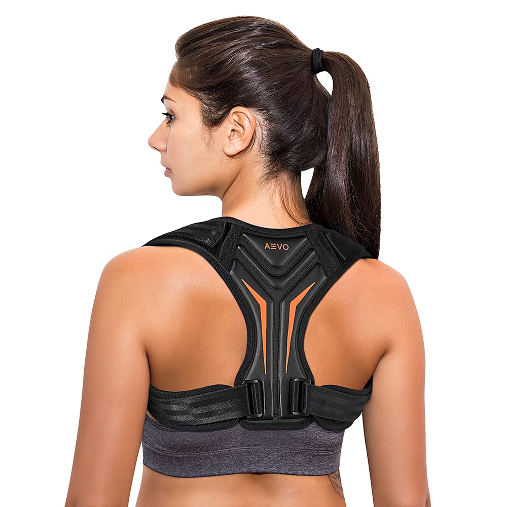 [Australia] - AEVO Compact Posture Corrector for Men and Women, Adjustable Upper Back Brace for Clavicle Support, Neck, Shoulder, and Back Pain Relief, Invisible Comfortable Back Straightener, L Large (Pack of 1) 