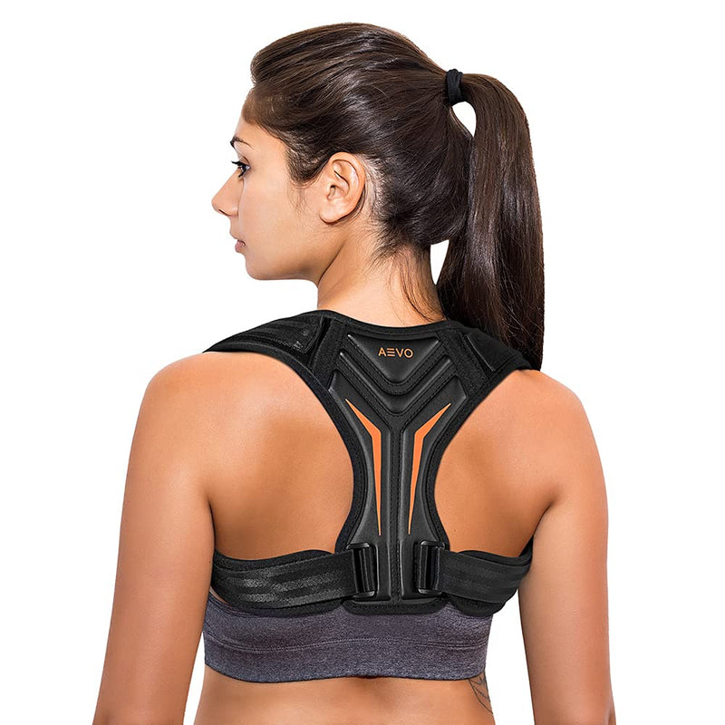 [Australia] - AEVO Compact Posture Corrector for Men and Women, Adjustable Upper Back Brace for Clavicle Support, Neck, Shoulder, and Back Pain Relief, Invisible Comfortable Back Straightener, L Large (Pack of 1) 