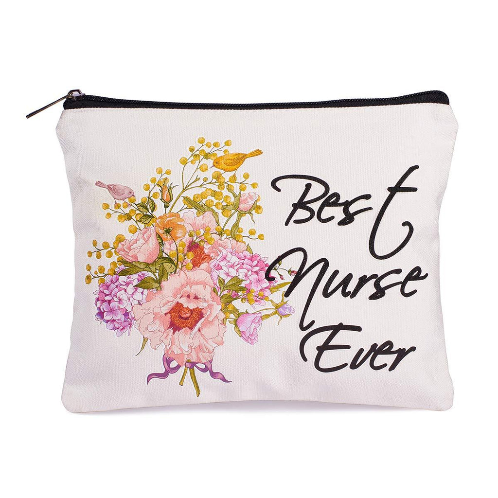 [Australia] - Nurse Gift Best Nurse Ever Cosmetic Bag Travel bag Nursing Student Gifts Nurse Practitioner Gifts for Women Nurses Week Gifts Nursing School Supplies Gifts Canvas Makeup Bag 