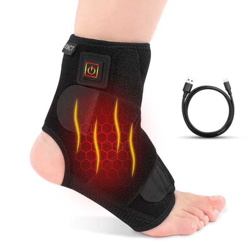 [Australia] - Mavis Laven Heating Ankle Brace, Heat Therapy Foot Drop Orthotic Brace with Adjustable 3 Level Controller for Injury Joint Recovery, Ankle Sprain Swelling, Arthritis, Strain, Fit Left/Right Foot 
