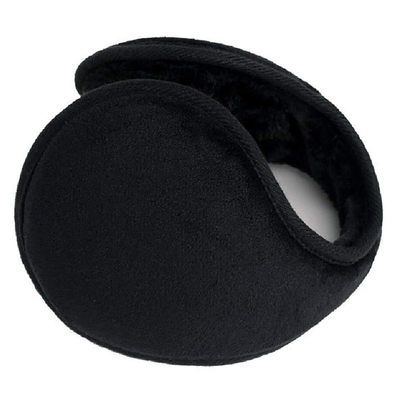 [Australia] - LISM 2020 Upgraded Bigger Ear Warmers for Men and Women - The Warmest Fleece Plush Winter Earmuffs and Super Soft Ear Cover Behind Neck for Outdoor Black 