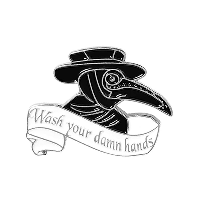 [Australia] - Plague Doctor Enamel Pin Set,Beak Face Steampunk Brooches Cartoon Badge for Bag Lapel Pin Buckle Jewelry Gift G-xz2882 