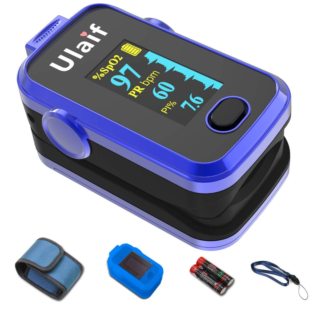 [Australia] - Finger Pulse Oximeter, Portable Blood Oxygen Saturation Monitor for Heart Rate and SpO2 Level,O2 Monitor Finger for Oxygen,Oximetro, (Blue) 