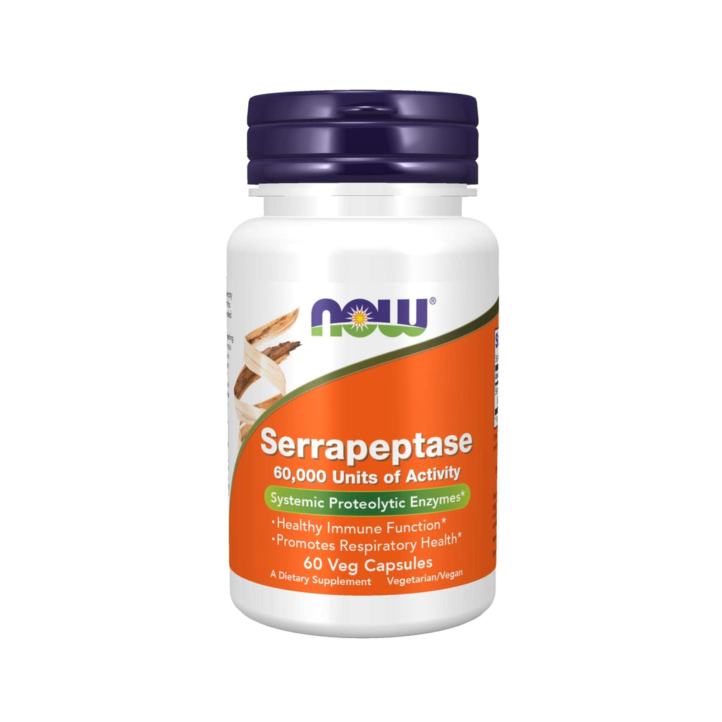 [Australia] - NOW Supplements, Serrapeptase 60,000 Units of Activity, Promotes Respiratory Health and Immune Function*, 60 Veg Capsules 