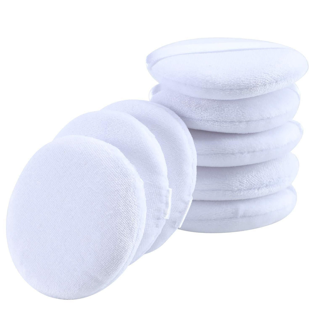 [Australia] - Senkary 8 Pack Cotton Makeup Powder Puffs 2.75 Inch for Compacts, Loose Powder, Face Powder, White 