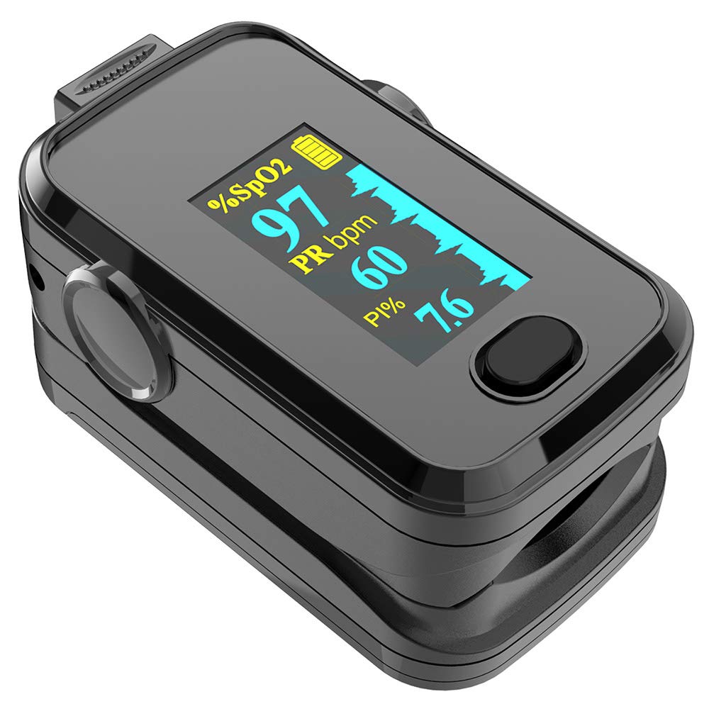 [Australia] - Finger Pulse Oximeter Fingertip, Oximeter，Portable Blood Oxygen Saturation Monitor for Heart Rate and SpO2 Level, O2 Monitor Finger for Oxygen, Black 