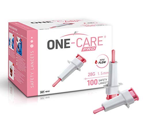 [Australia] - MediVena ONE-CARE PRO Safety Lancets, Top Push Button Activated, 28G x 1.5mm, 100/bx, Sterile, Gentle & Comfortable Sampling 