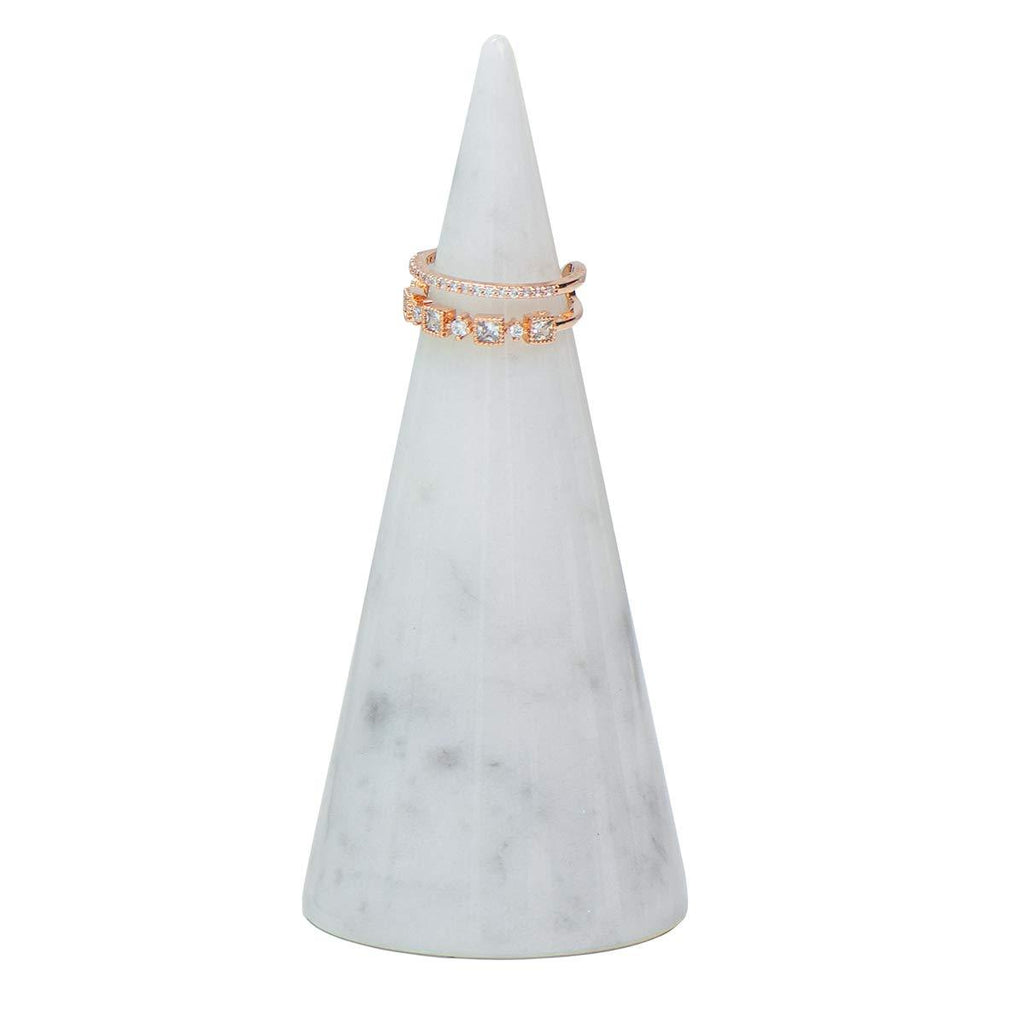 [Australia] - JIMEI Marble Ring Holder Cone Tower For Wedding Genuine Marble Polished | Ring Jewelry Display Stand (1.77Dx3.94H) 1.77Dx3.94H 