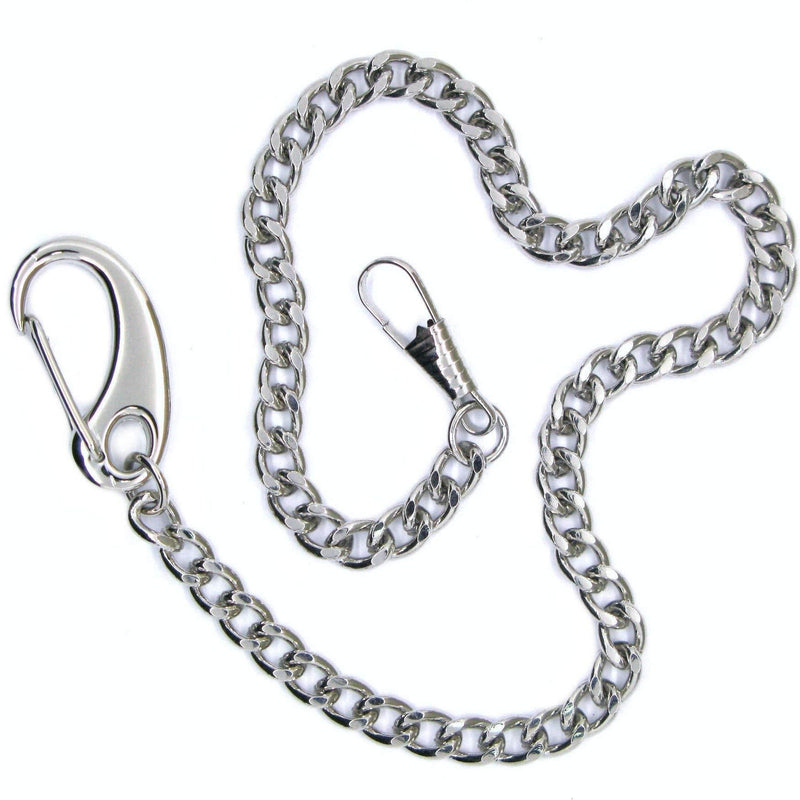 [Australia] - WATCHVSHOP Pocket Watch Chain Albert Chain Silver Tone Fine Polish Vest Chain with Large Lobster Claw Clasp FC13A 