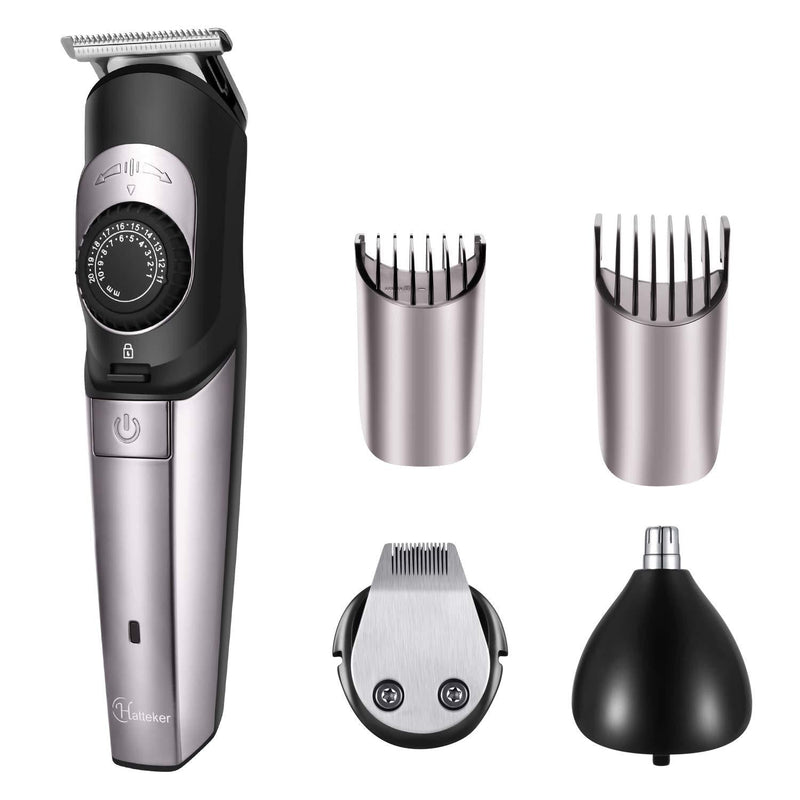 [Australia] - Hatteker Beard Trimmer Kit & Hair Trimmer for Men Cordless Body Moustache Nose Hair Trimmer 3 in 1 Groomer Kit USB Rechargeable 