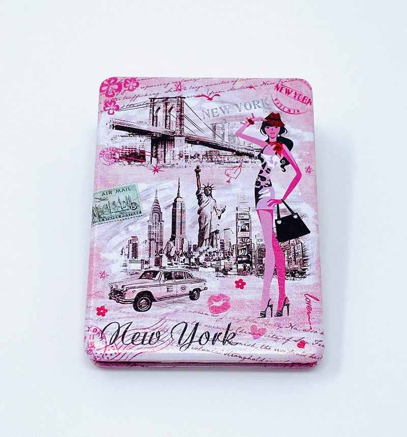 [Australia] - Girls & Women Fashion Elegant New York Souvenir Rectangle Travel Mirror Hand Mirror Cosmetic Makeup Compact Mirror (JMR-270804B) Jmr-270804b 