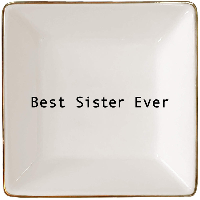 [Australia] - Best Sister Ever Gift | Jewelry Ring Holder | Elegant Trinket Tray or Dish by Simply Charmed 