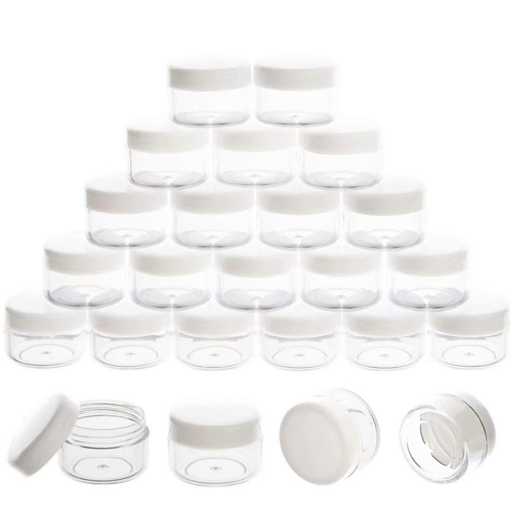 [Australia] - ZEJIA 5 Gram Cosmetic Containers 25pcs Sample Jars Tiny Makeup Sample Containers with lids(White) 5g-25pcs White 