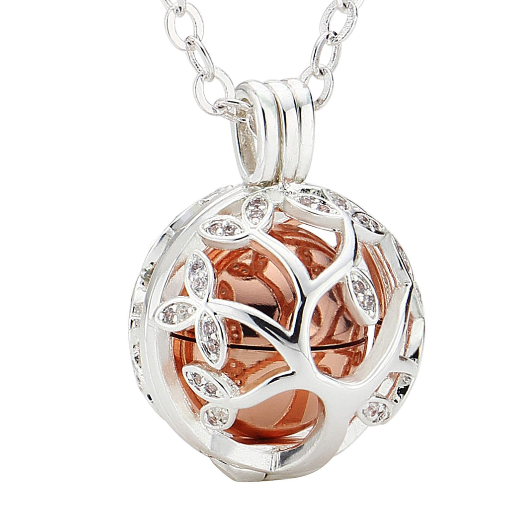 [Australia] - Urn Necklaces for Ashes Pendant and Chain in Hypoallergenic 925 Sterling Silver and Cubic Zirconia Memorial Rose Tree of Life 