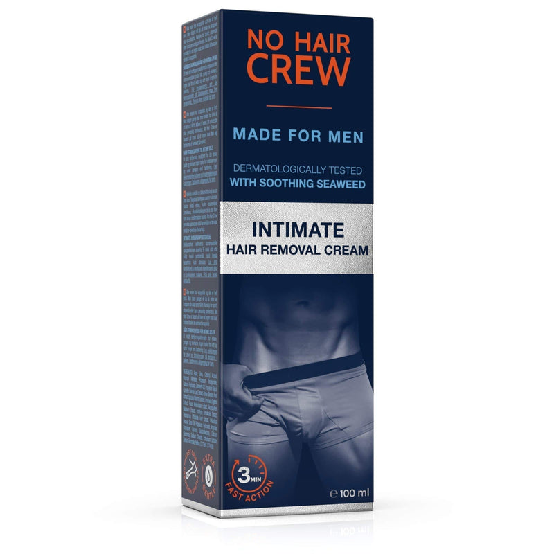 [Australia] - No Hair Crew Intimate/Private At Home Hair Removal Cream for Men - Painless, Flawless, Soothing Depilatory for Unwanted Coarse Male Body Hair, 100ml One Pack 