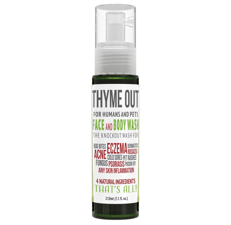 [Australia] - Thyme Out All-Natural Face Wash (210ml) - Organic Body Wash for Acne, Eczema, Poison Ivy and Psoriasis - Soothe Itch, Inflammation and Irritation - Convenient Foam Formula for Easy Application 
