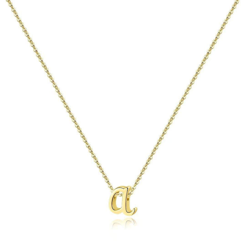 [Australia] - Memorjew 925 Sterling Silver Initial Necklace for Women Girls, Dainty Hypoallergenic Cursive Initial Necklace for Women Girls Jewelry Gifts A - Gold 