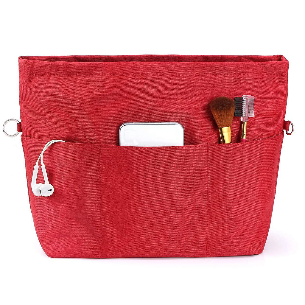 [Australia] - VANCORE Purse Bag Organizer Insert with 13 Pockets, Handbag and Tote Bag Inside Shaper with Zipper XX-Small Red 