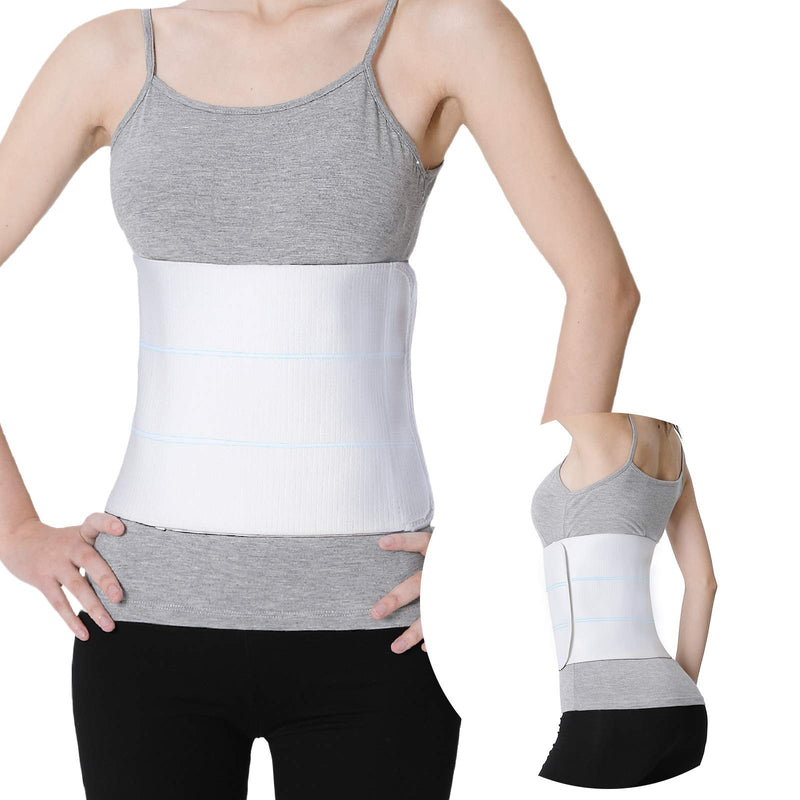 [Australia] - Abdominal Binder Post Surgery for Men and Women, Postpartum Tummy Tuck Belt Provides Slimming Bariatric Stomach Compression,High Elasticity, Breathable - (30" - 45") 3 PANEL - 9" 3 Panels 30"-45" WHITE 