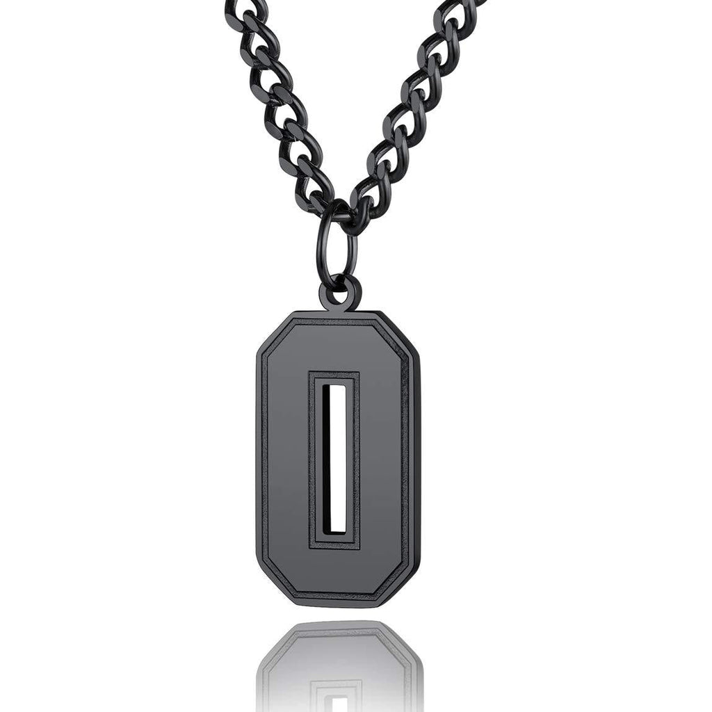 [Australia] - ChainsPro Men 0-9 Jersey Number Necklace-Adjustable Chain, Baseball/Basketball/Football Team Jewelry, Durable Clasp, 316L Stainless Steel/Gold Plated-Send Gift Box 0-black 