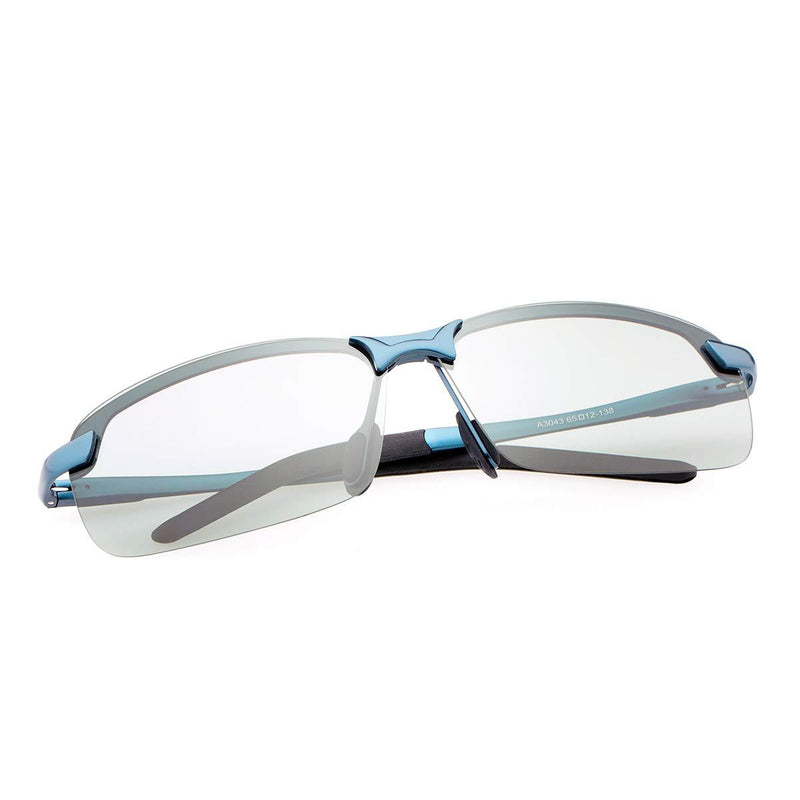 [Australia] - YIMI Polarized Photochromic Driving z87 Sunglasses For Men Women Day and Night safety glasses 3043-blue Frame 