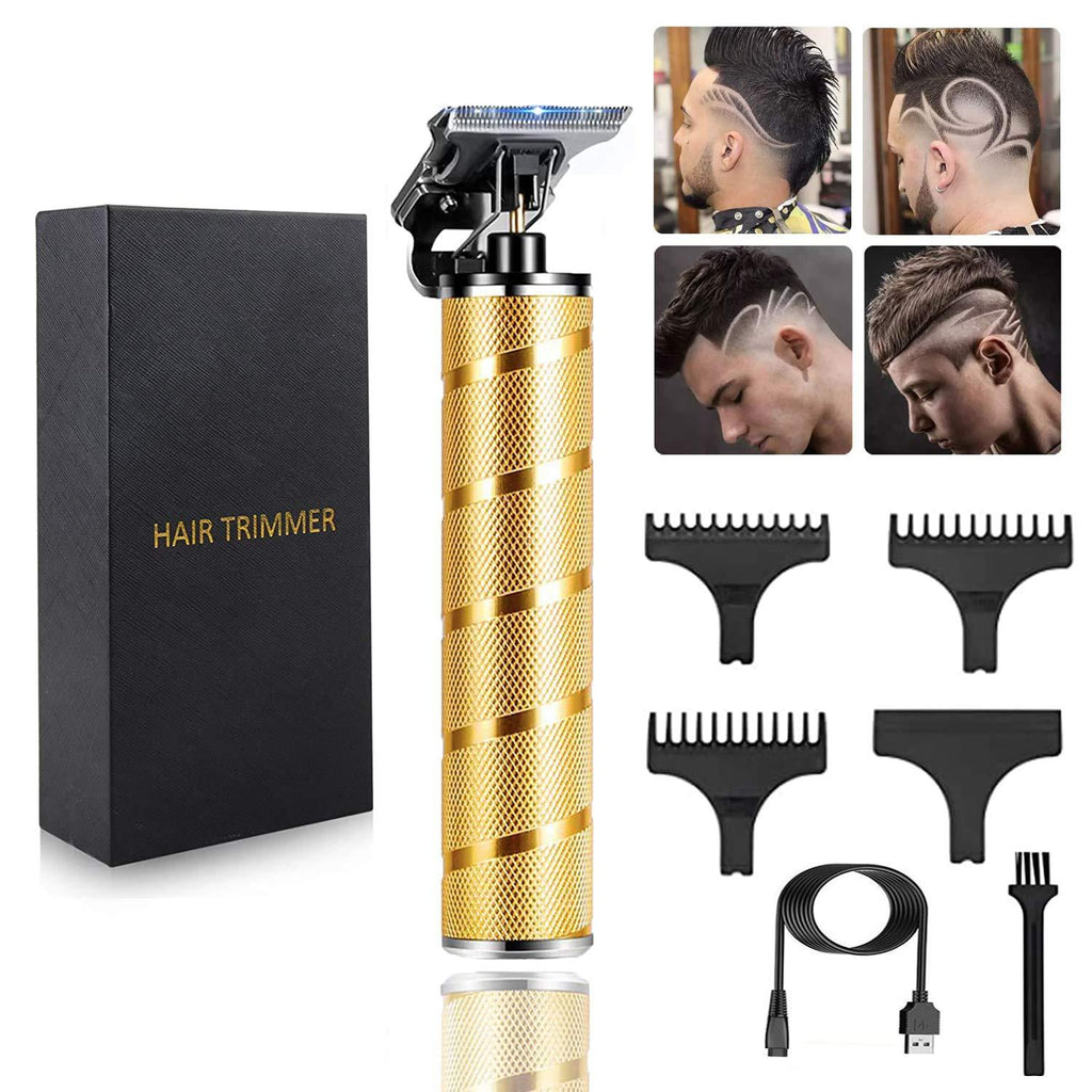 [Australia] - Ufree Ornate Hair Clippers for Men T-Blade Trimmer T Clippers Barber Clippers Hair Trimmer for Men Zero Gapped Trimmers USB Rechargeable Waterproof Pro Li (Gold) Gold 