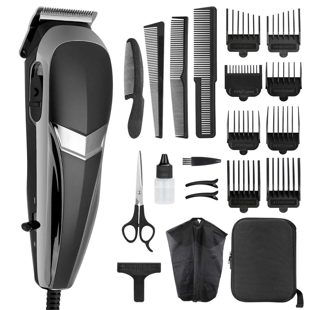 [Australia] - Cosyonall Hair Clippers for Men, 21-piece Pro Corded Hair Cutting Kit with 24 Cutting Length, 8 Guide Combs Storage Bag for Family Use 