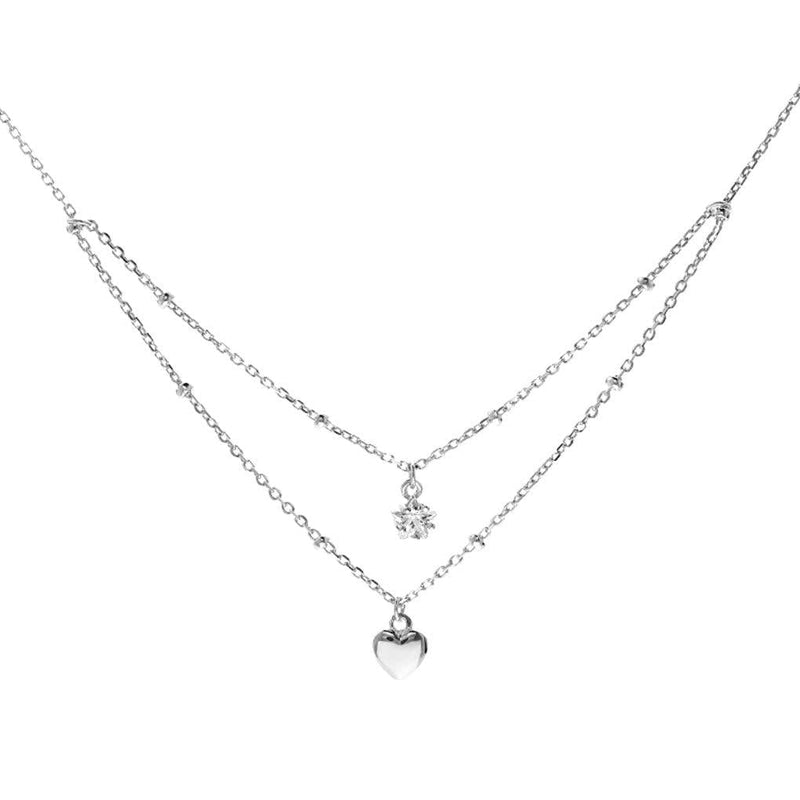 [Australia] - SLUYNZ 925 Sterling Silver Layered Necklace Chain Star Choker Necklace for Women Teen Girls Heart Choker Necklace A-Silver 