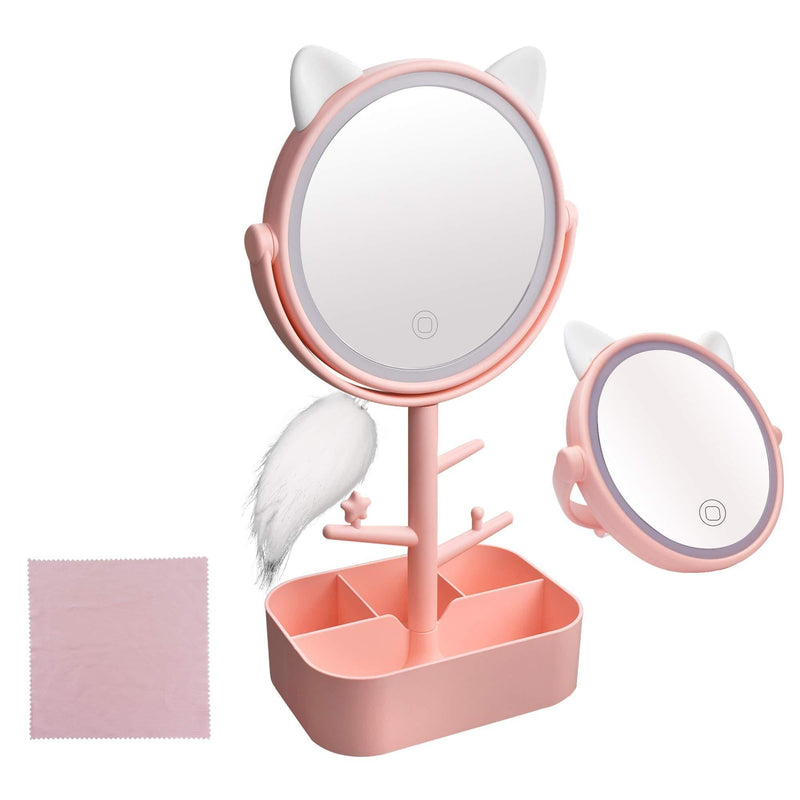 [Australia] - Lighted Makeup Mirror &Vanity Mirror 3 Color Lighting Modes Light Up Mirror 360° Rotation Touch Screen 