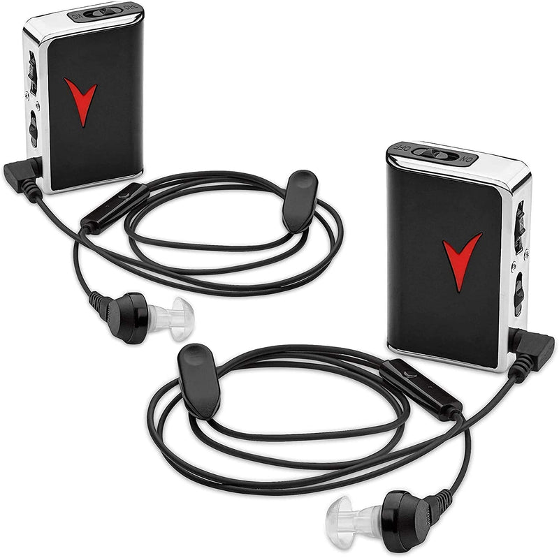 [Australia] - Personal Sound Amplifiers - (2 Pack) Personal Audio Amplifier Device and Voice Enhancer Device for Sound Gain of 50dB, Up to 100 Feet Away, Pocket Hearing Devices 
