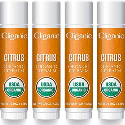 [Australia] - Cliganic Organic Lip Balm - Citrus (Pack of 4) Citrus 4PK 