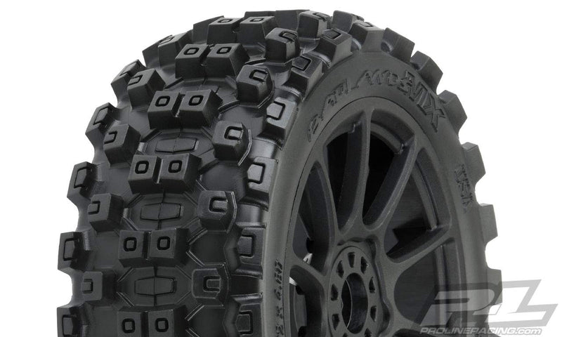 [Australia] - Pro-line Racing 1/8 Badlands MX M2 Fr/Rr Buggy Tires Mounted 17mm Black Mach 10 (2), PRO906721 , White 