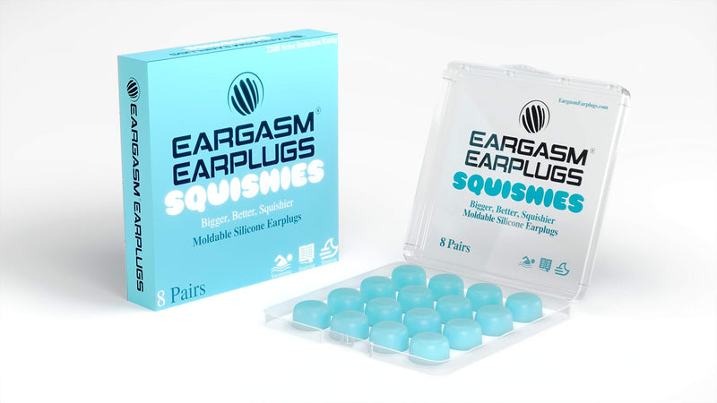 [Australia] - Eargasm Squishies - Moldable Silicone Earplugs for Sleep - Noise Reduction - Noise Cancelling - 8 Pairs - Forms Seal Great for Swimming Sleeping Studying 