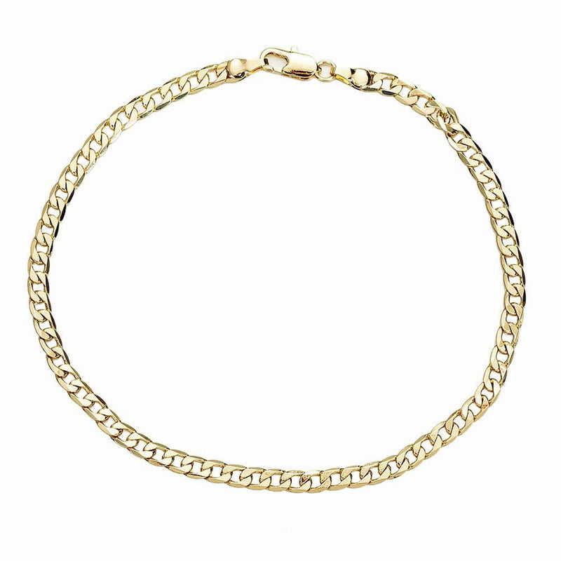 [Australia] - kelistom 14K Gold Plated Cuban Link Anklet, 4mm Wide Cuban Ankle Bracelets for Women Teen Girls, Soft and Waterproof Chain Anklet 9 10 11 inches 11.0 Inches 