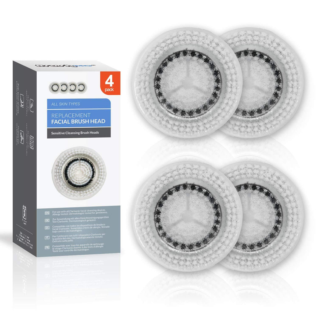 [Australia] - Brushmo Replacement Cleansing Brush Heads compatible with Sensitive Face Brush Head, 4pack 