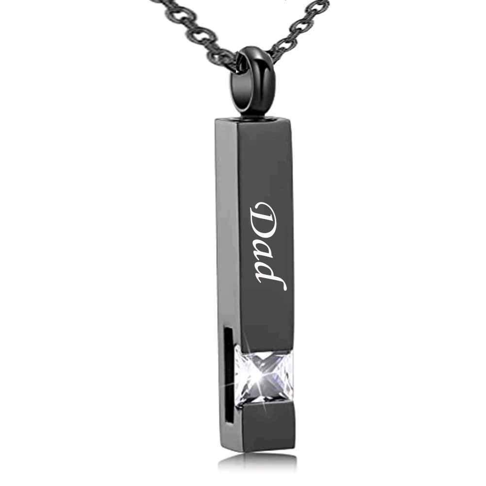 [Australia] - MEMORIALU Urn Necklaces for Ashes Black Cube Mom Cremation Keepsake Memorial Pendant Necklace Dad 