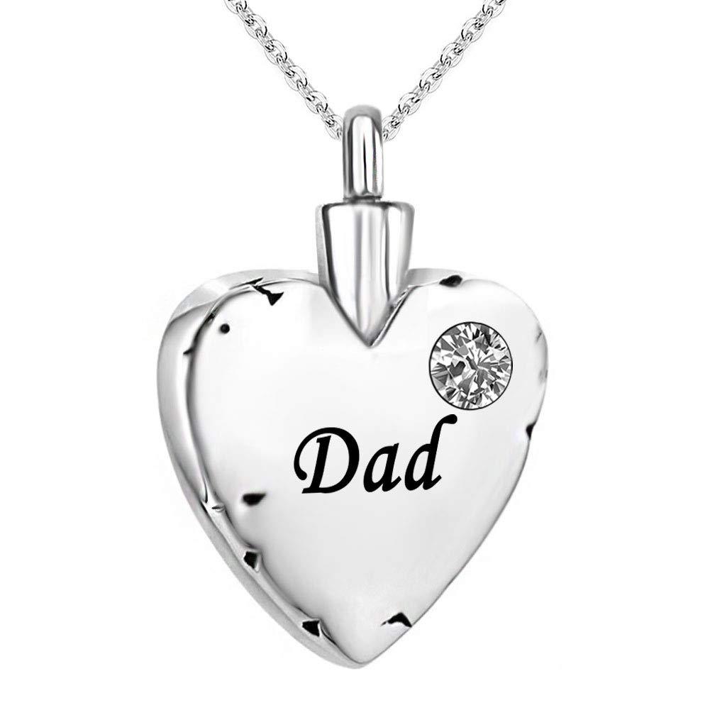 [Australia] - JMQJewelry Urn Necklace for Ashes White Birthstone Cremation Jewelry for Love Grandma Mom Dad Family Brother Sister Wife Daughter 