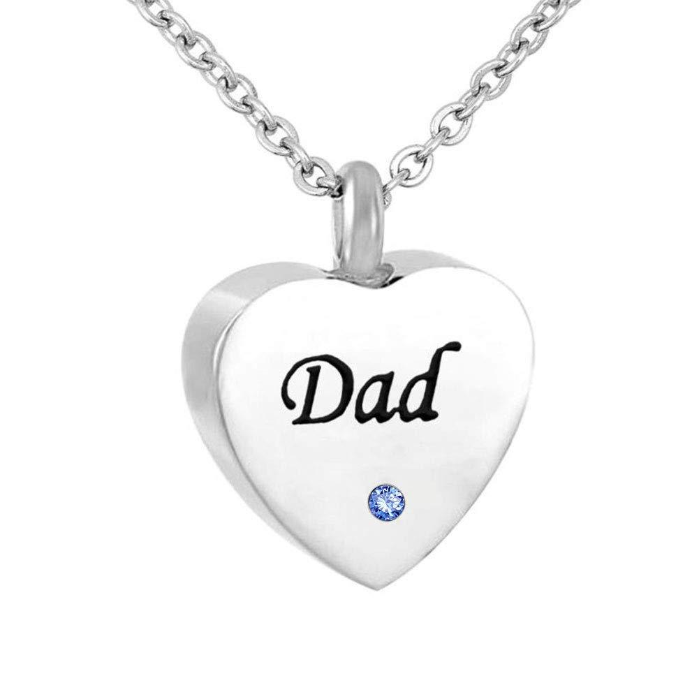 [Australia] - JMQJewelry Cremation Urn Necklace for Ashes Blue Birthstone Stainless Steel Keepsake Memorial Pendant Women Jewelry dad 