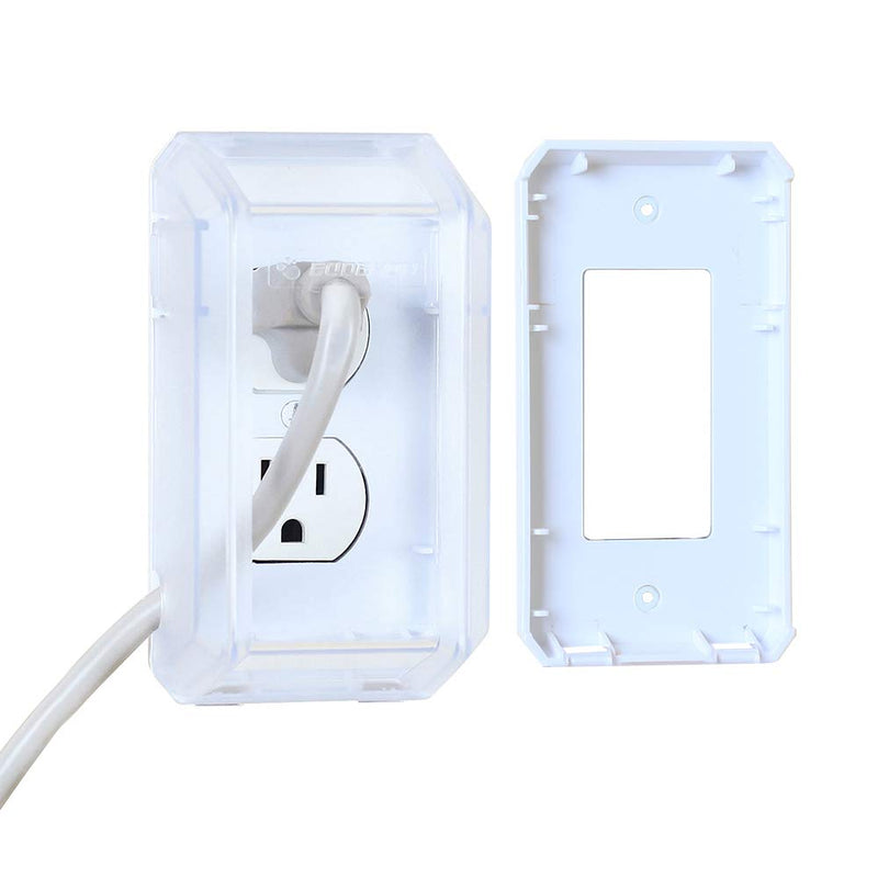 [Australia] - EUDEMON Baby Safety Electrical Outlet Cover Box Childproof Large Plug Cover for Babyproofing Outlets Easy to Install & Use (Transparent) Transparent 