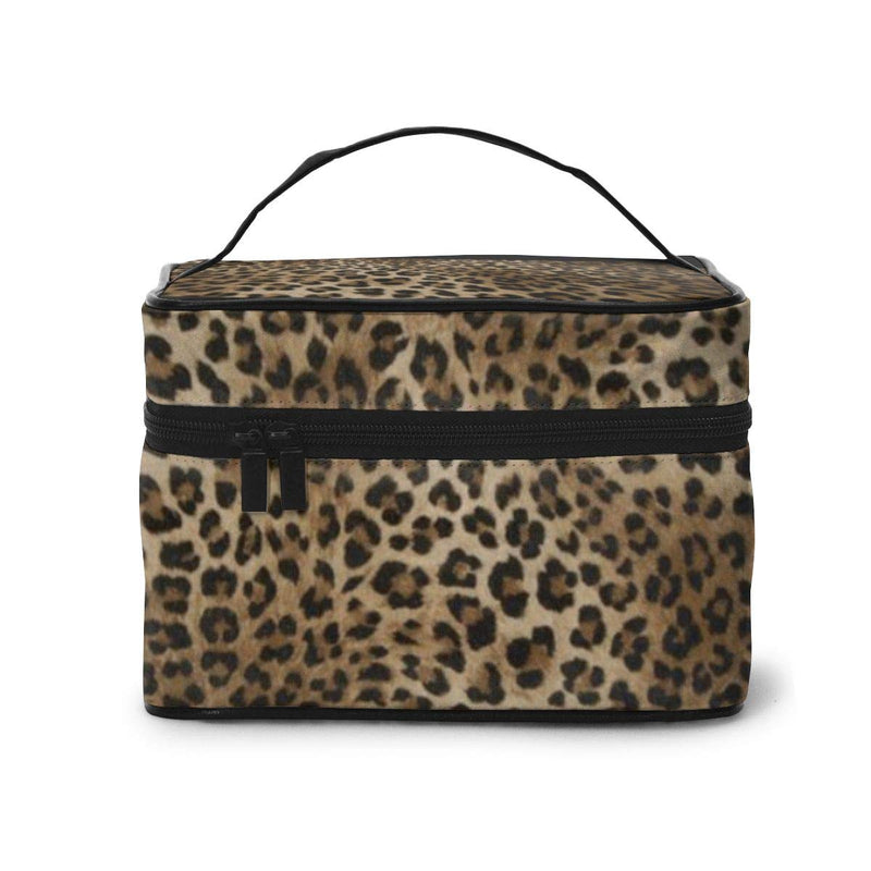 [Australia] - Leopard Pattern Makeup Bag Organizer for Travel Cosmetic Bags with Handle Toiletry Bags for Women Girls One Size Leopard Pattern 