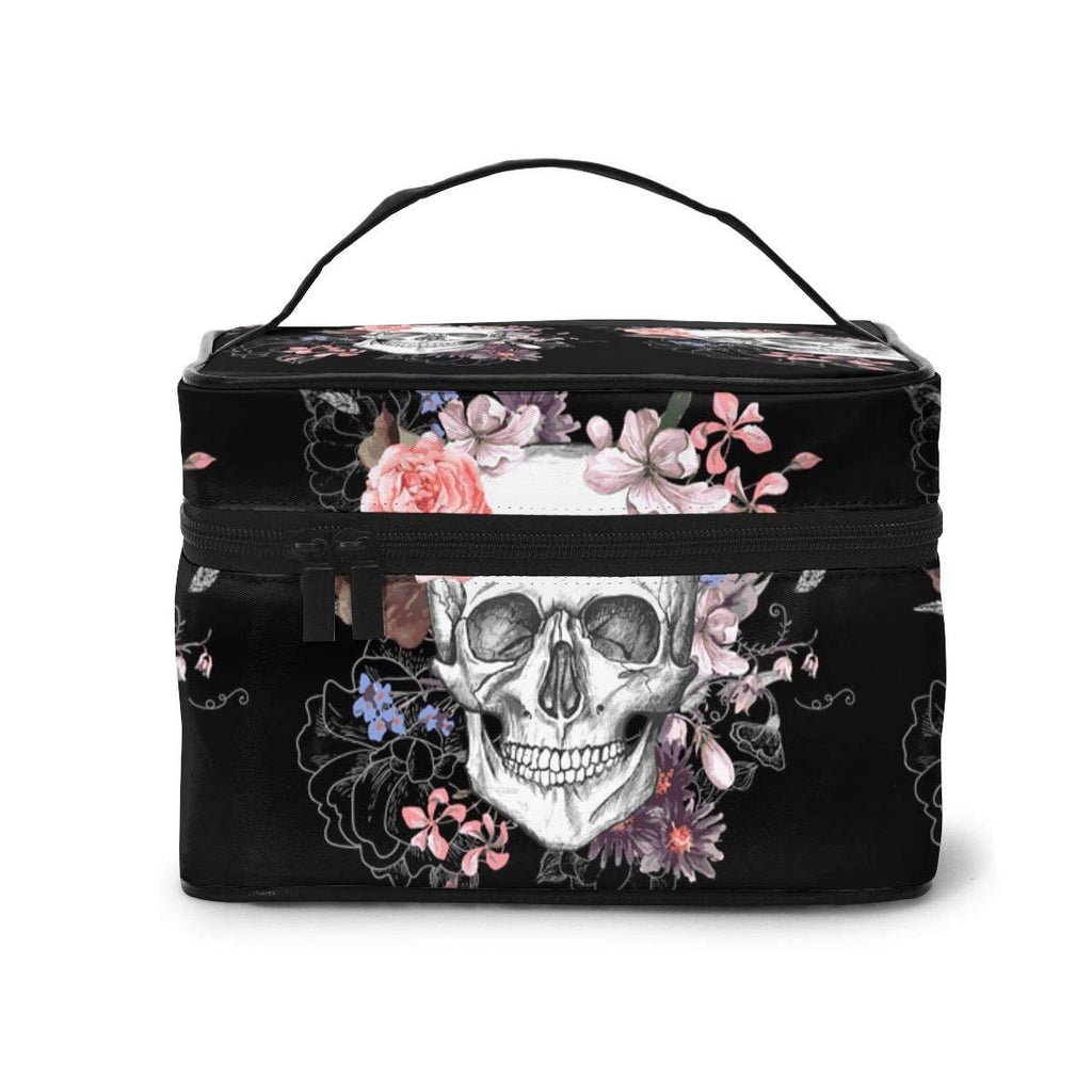 [Australia] - Skull Makeup Bag Organizer for Travel Cosmetic Bags with Handle Toiletry Bags for Women Girls One Size Skull 
