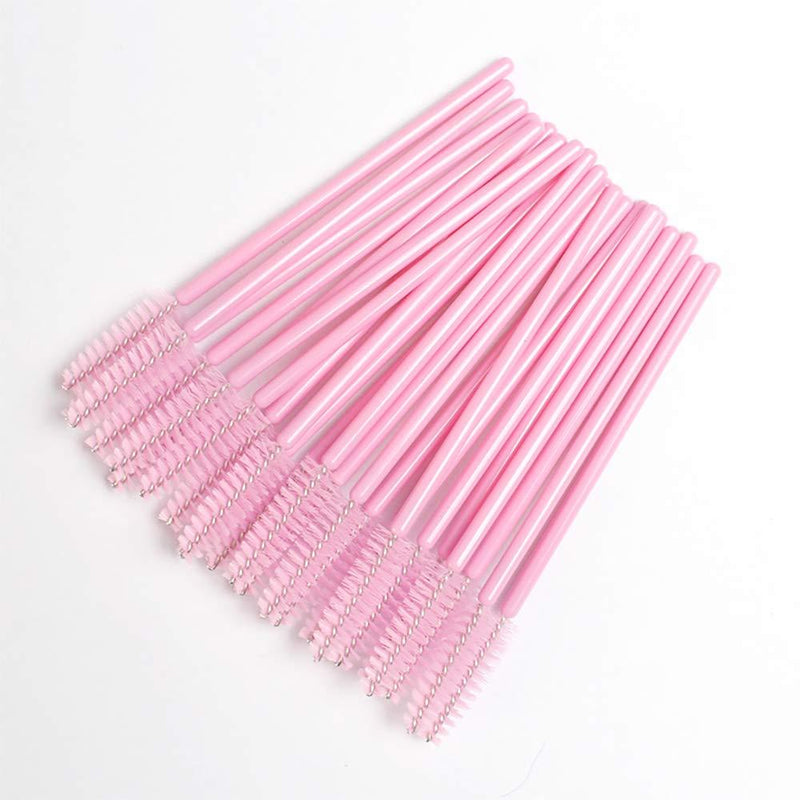 [Australia] - Eyelash Spoolie Brushes 100PCS Mascara Wands Eyebrow Brush Cleaner Applicator Makeup-Tools false Eyelashes Extension (100PCS PINK BRUSHES) 100PCS PINK BRUSHES 