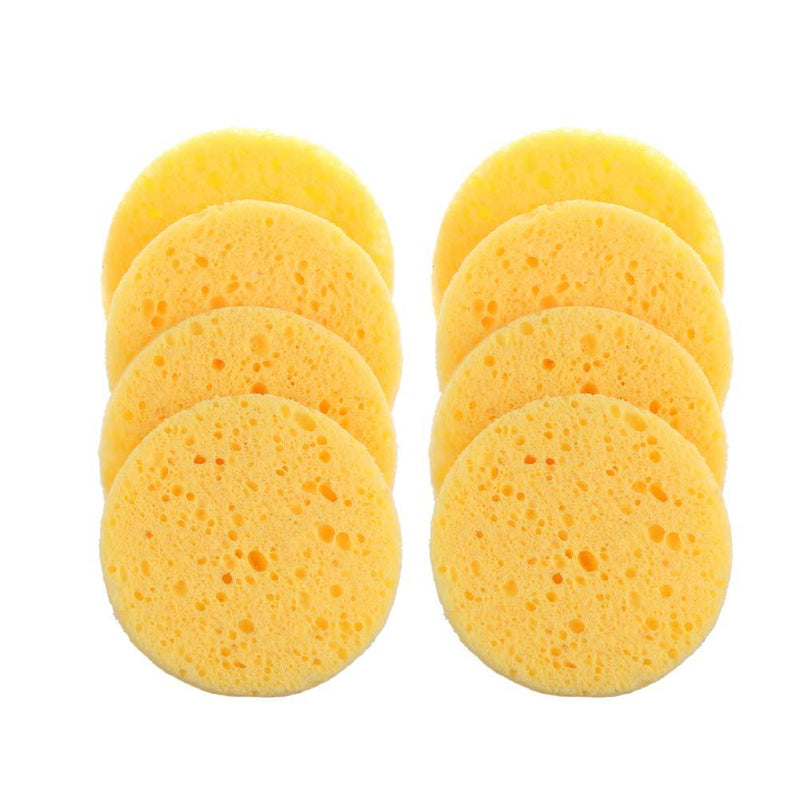 [Australia] - 50 Pcs Facial Sponge Soft Face Cleaner Compress Puff Sponge Facial Wash Pad Exfoliator Cleansing Natural Cellulose Sponge Makeup Remover Tools 