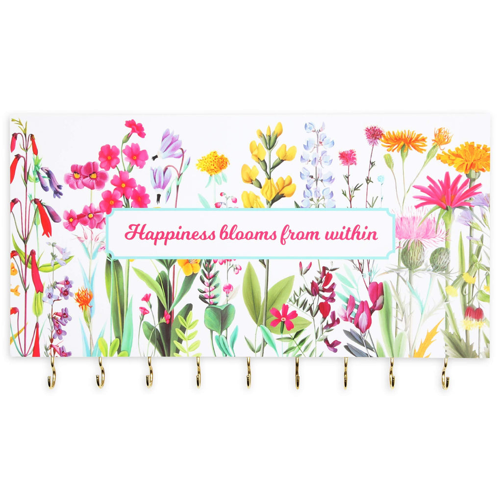 [Australia] - Wall Mounted Jewelry Organizer, Happiness Blooms from Within (14 x 8 x 1 In) 