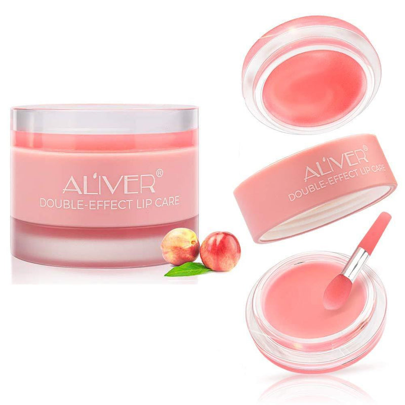 [Australia] - Lip Scrub,Double Effect Lip Sleeping Mask, Lip Treatment,Peach Overnight Moisturizing Repairing Lips Mask, Hydrate & Plump Dry, Chapped Lips, Peeling Lips 