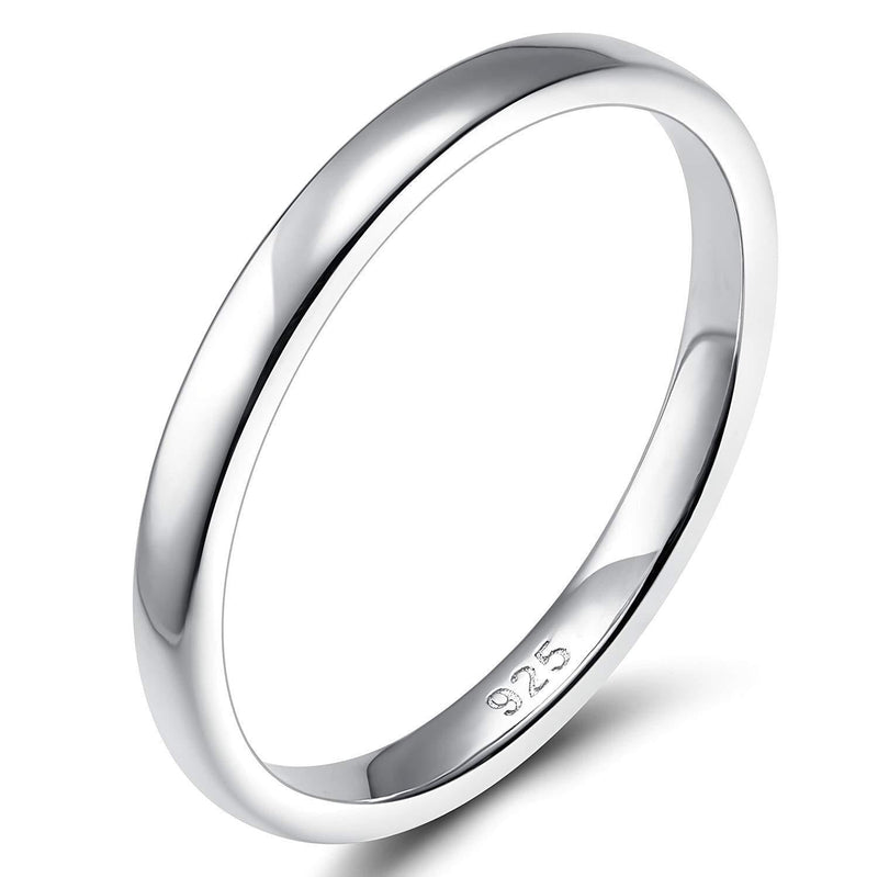 [Australia] - EAMTI 2mm 4mm 6mm 925 Sterling Silver Ring High Polish Plain Dome Wedding Band Comfort Fit Size 4-12 sterling silver-silver-2mm 3 